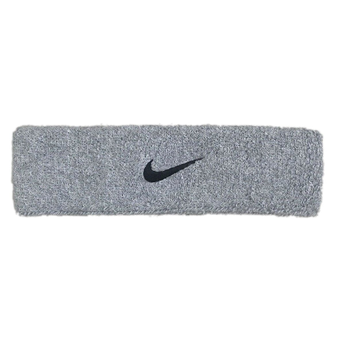 Nike Swoosh Cotton Nylon Sports Headband Silver / Black - Trackside Gear Australia