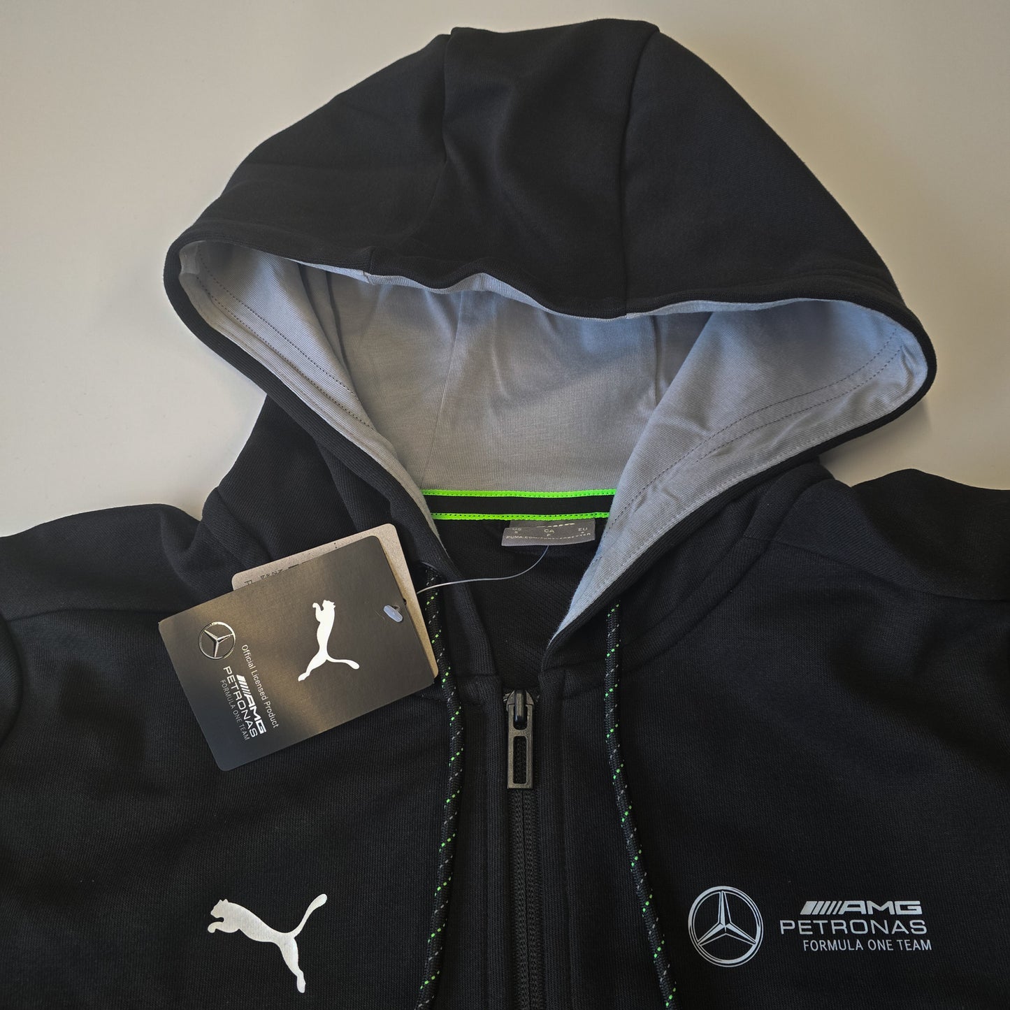 Official Mercedes AMG Official F1 Men's Hooded Sweatshirt Hooded Jacket by Puma