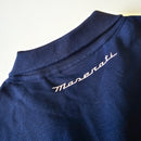 Maserati Official Men's Trident Logo Polo Shirt - Navy Blue