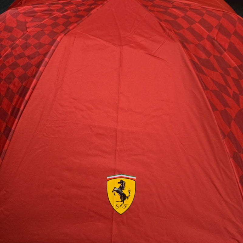 Ferrari Official Compact Red Checkered Umbrella