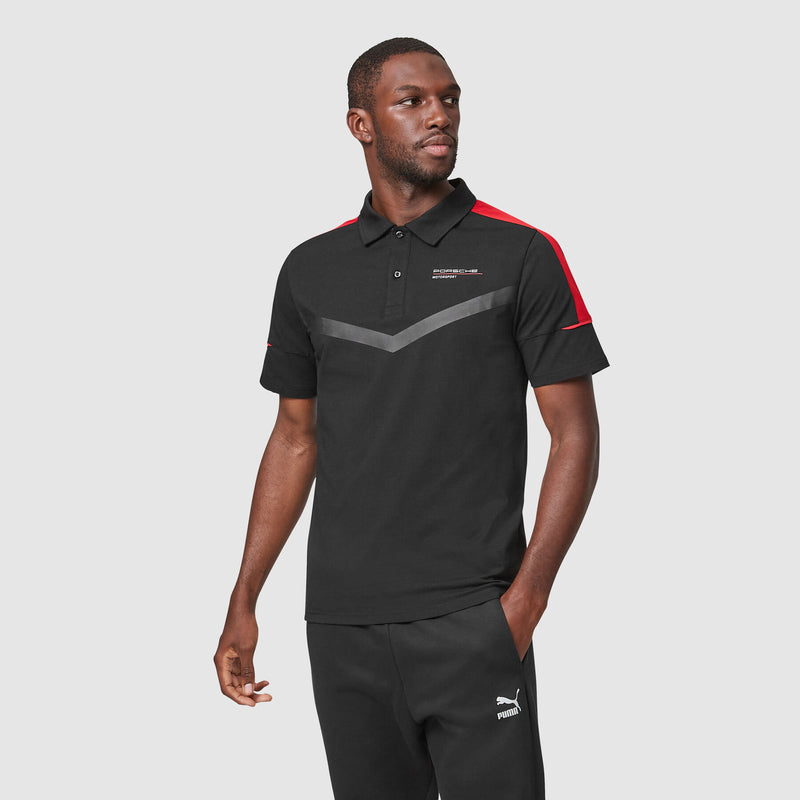 Porsche Motorsport 2025 Men's Official Black Polo Shirt