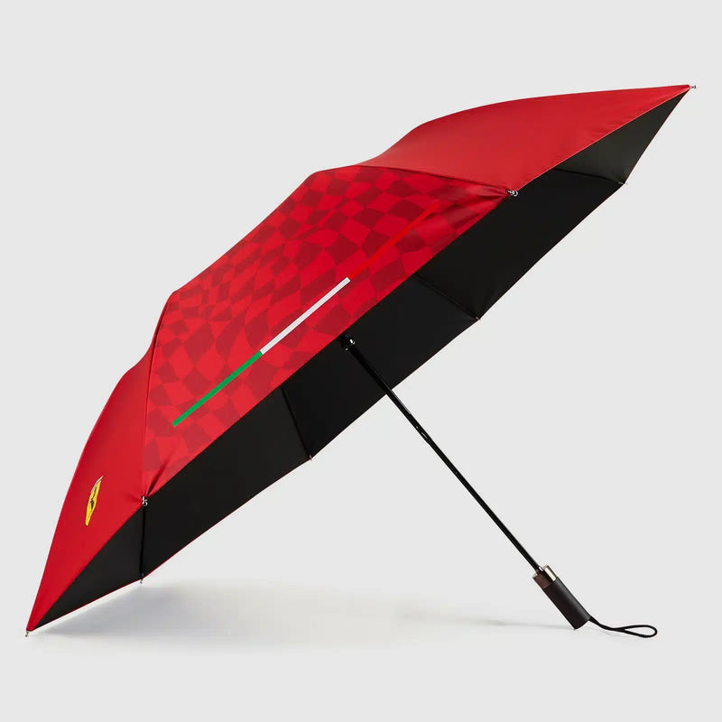 Ferrari Official Compact Red Checkered Umbrella