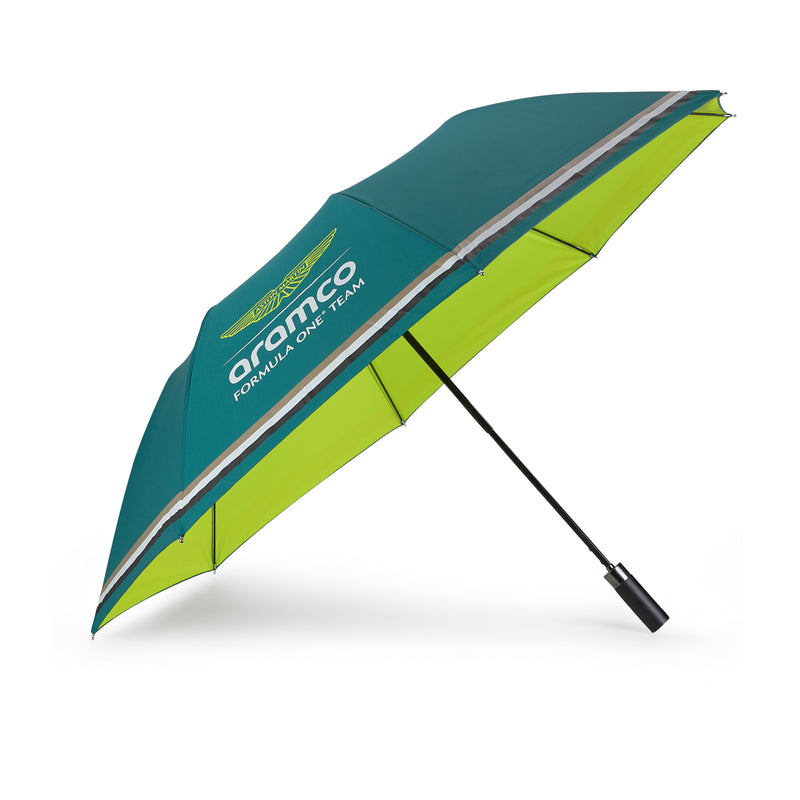 Aston Martin F1 Official 2024 Compact Telescopic Green Umbrella