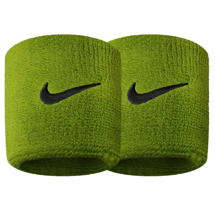 Nike Swoosh Sports Wristbands Cotton Nylon Atomic Green