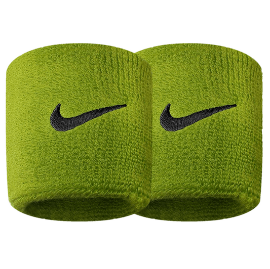 Nike Swoosh Sports Wristbands Cotton Nylon Atomic Green