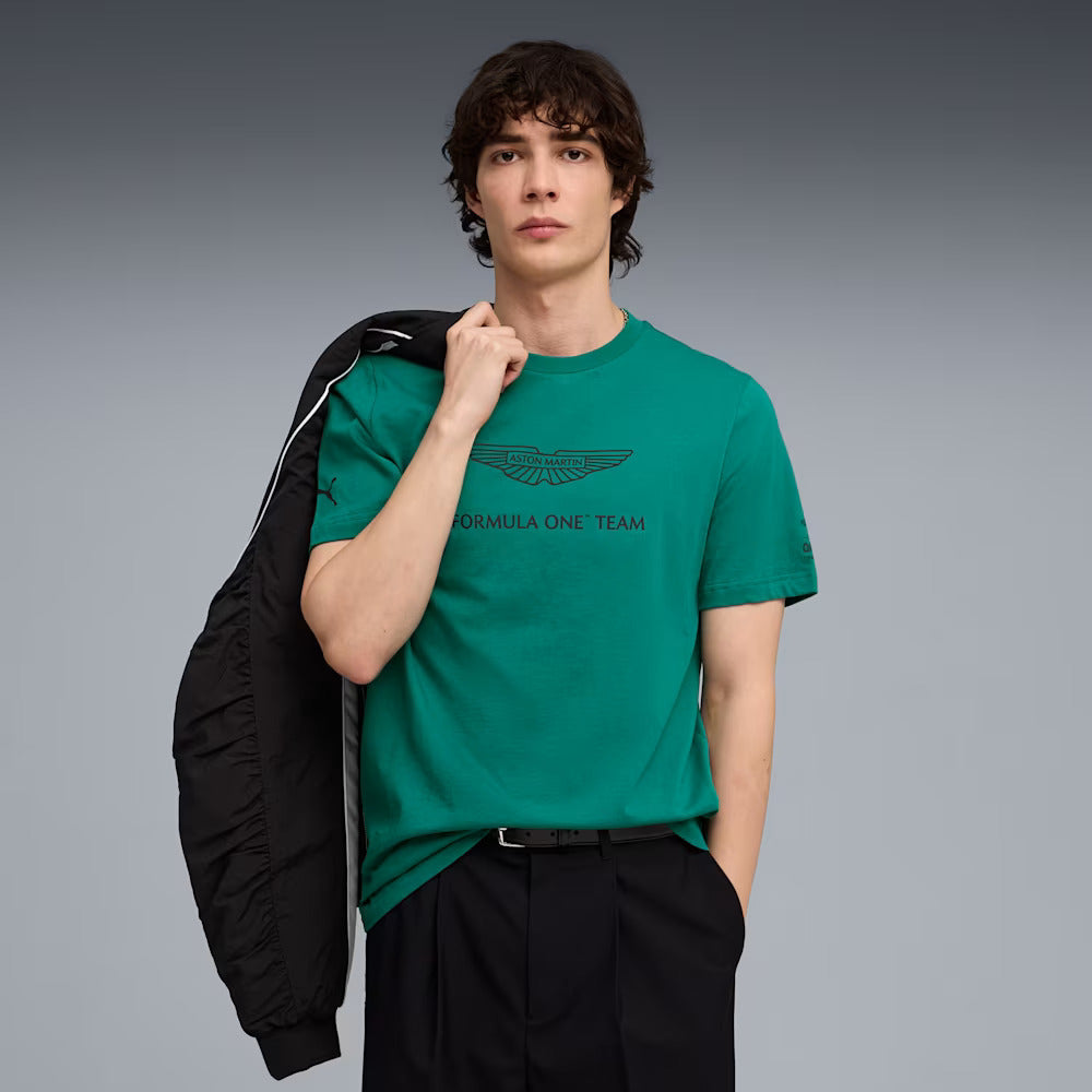 Official Aston Martin F1 Men's Cotton Essentials Logo Tee by Puma