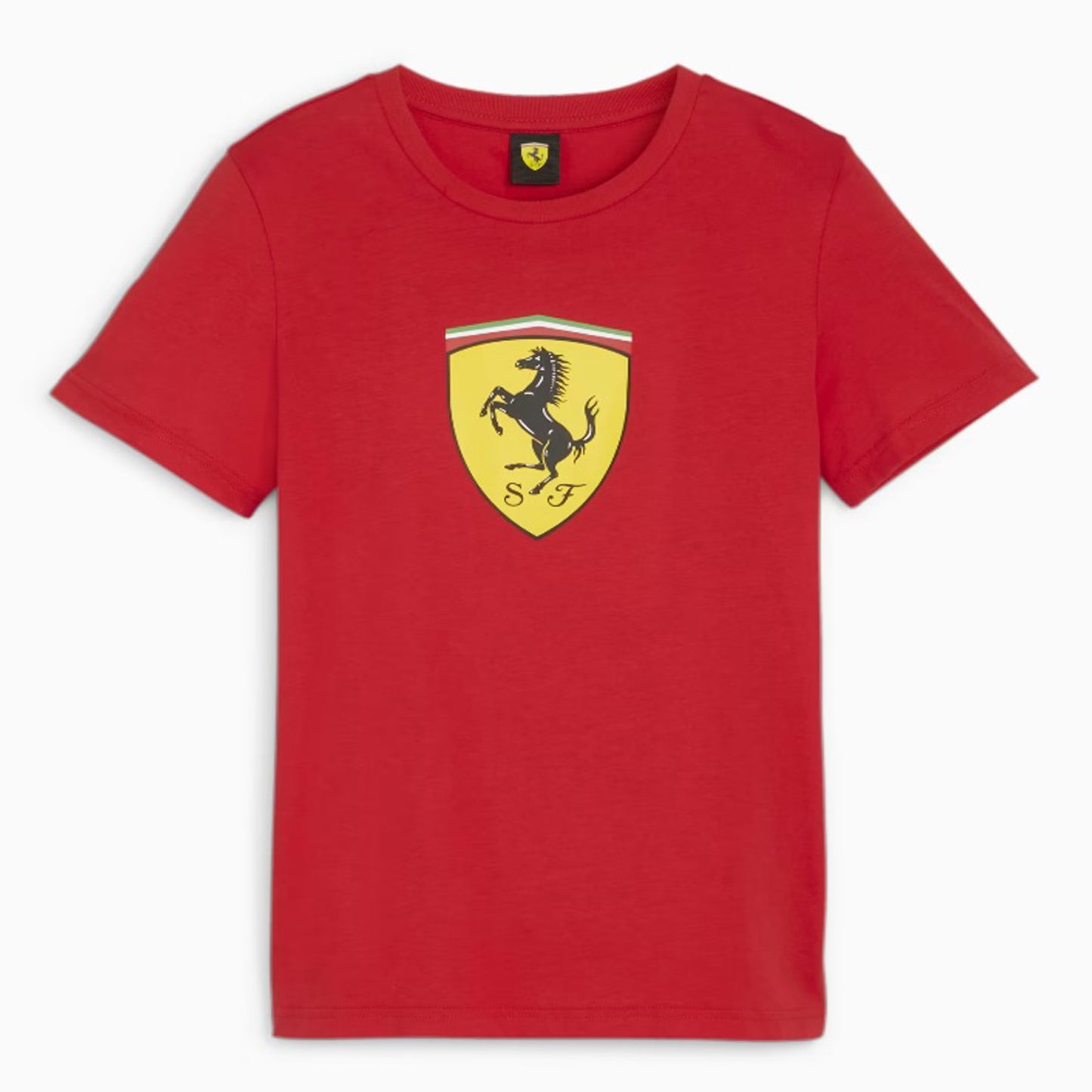Official Ferrari Kids Shield Logo Red T-Shirt by Puma
