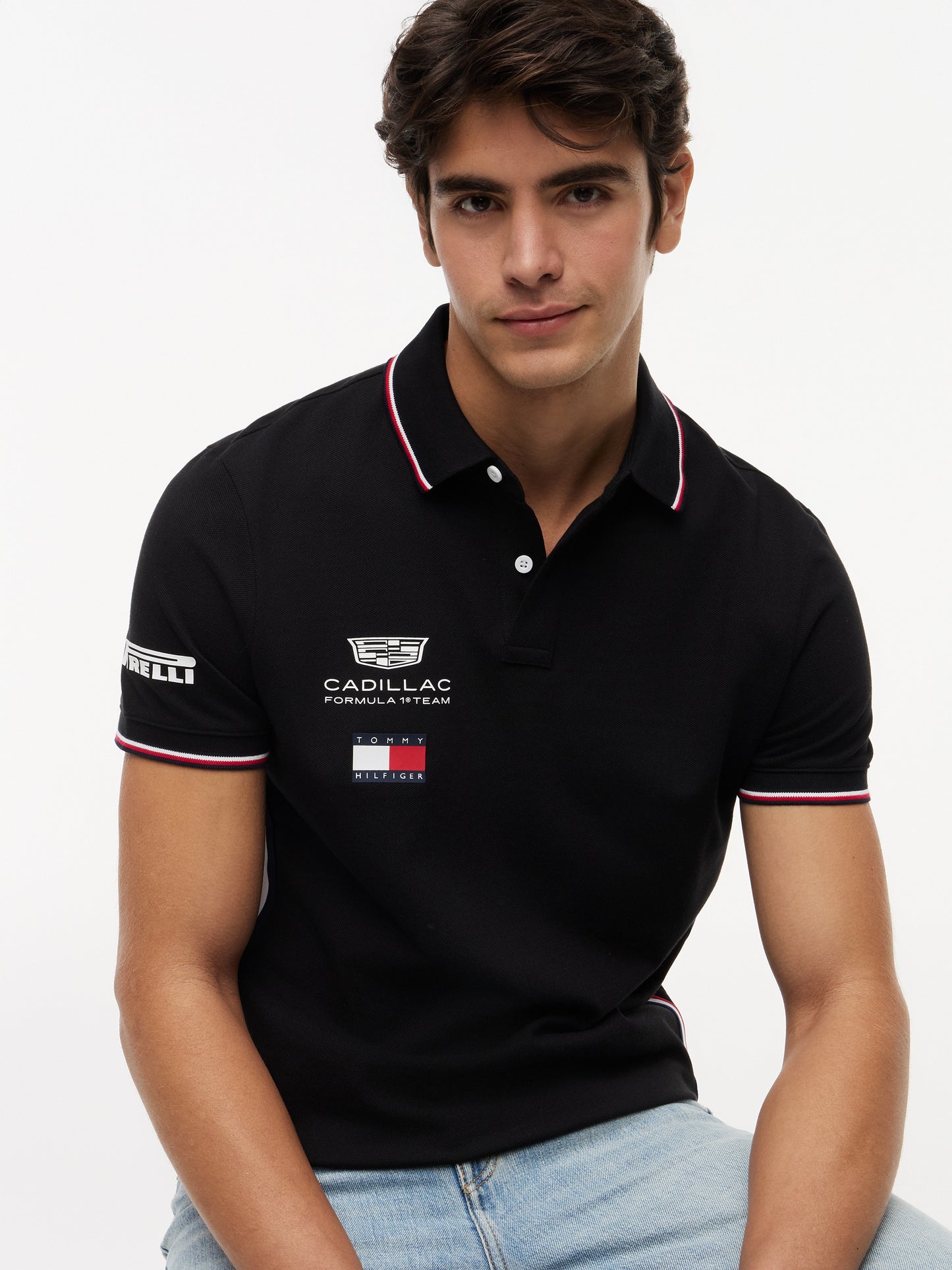 Cadillac F1 Team Tommy Hilfiger Black Polo Shirt
