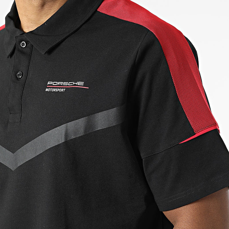 Porsche Motorsport 2025 Men's Official Black Polo Shirt