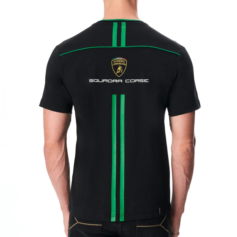 Lamborghini Squadra Corse Official Men's Black Cotton T-Shirt