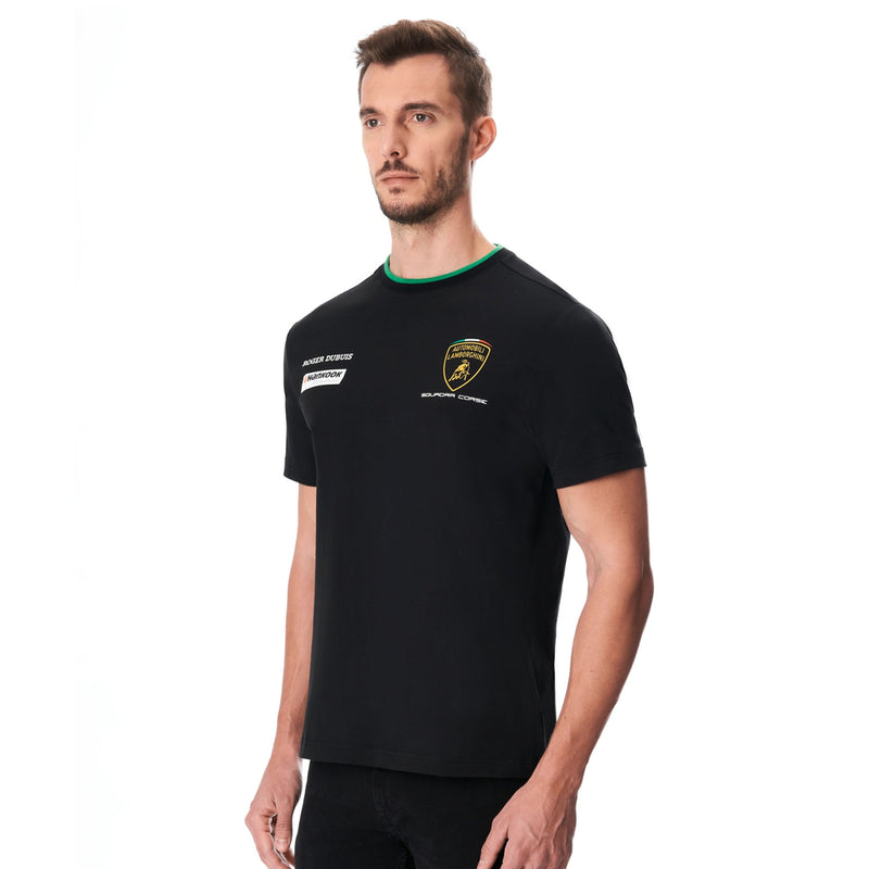 Lamborghini Squadra Corse Official Men's Black Cotton T-Shirt