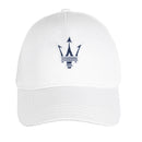 Maserati Official Trident Adjustable Cotton Baseball Cap - White