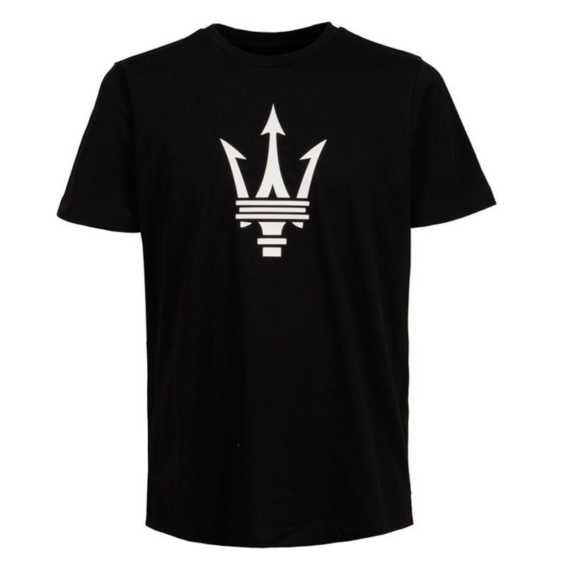 Maserati Official Men's Trident Logo T-Shirt - Black