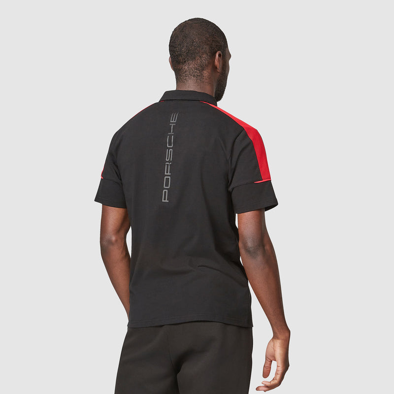 Porsche Motorsport 2025 Men's Official Black Polo Shirt