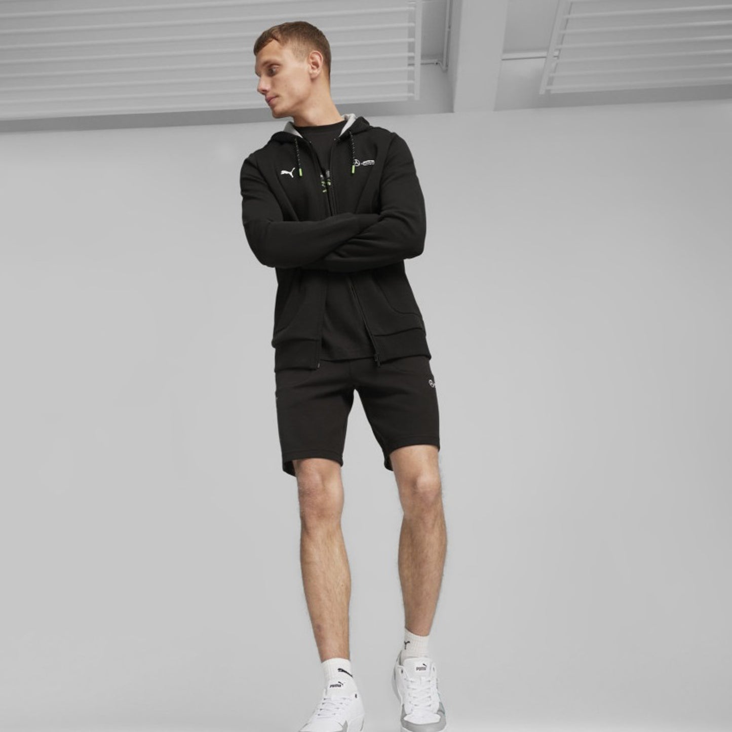 Official Mercedes AMG Official F1 Men's Hooded Sweatshirt Hooded Jacket by Puma