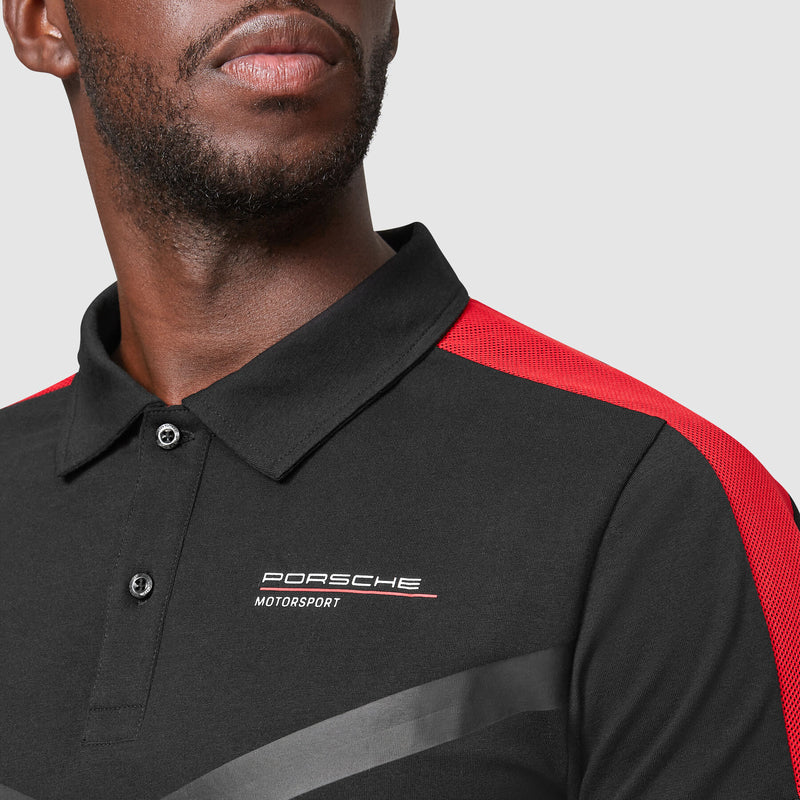 Porsche Motorsport 2025 Men's Official Black Polo Shirt