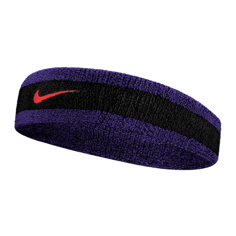 Nike Swoosh Cotton Nylon Sport Headband Purple and Black