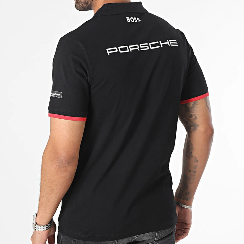 Porsche Motorsport 2024 Men's Official Black Polo Shirt