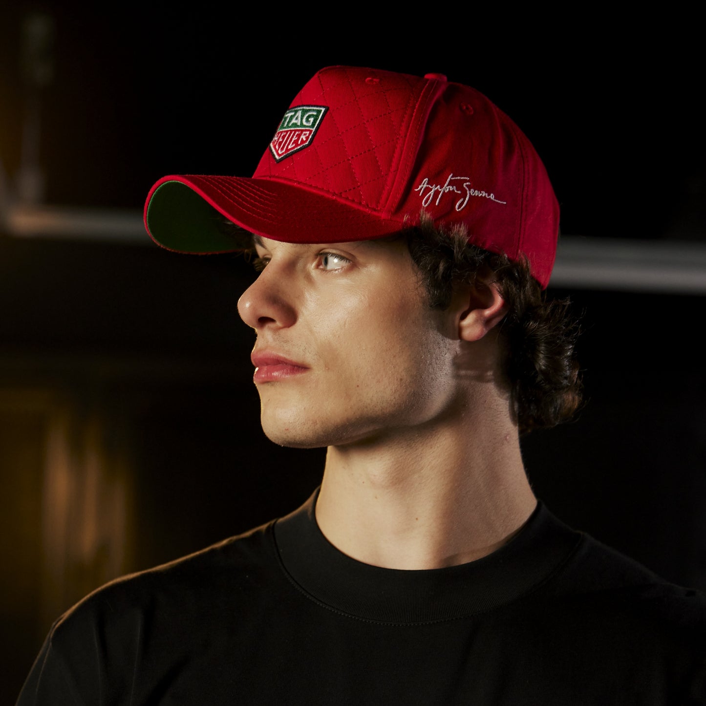 Ayrton Senna Official Premium Tag Heuer Quilted Cotton Red Cap