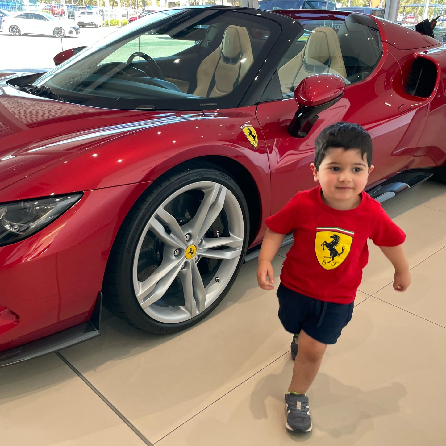 Official Ferrari Kids Official Red Cotton T-Shirt by Puma