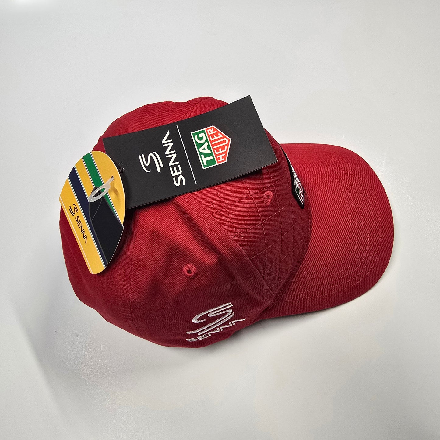 Ayrton Senna Official Premium Tag Heuer Quilted Cotton Red Cap