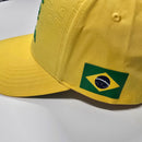 Ayrton Senna Official Debossed Premium Brazil Yellow Cap