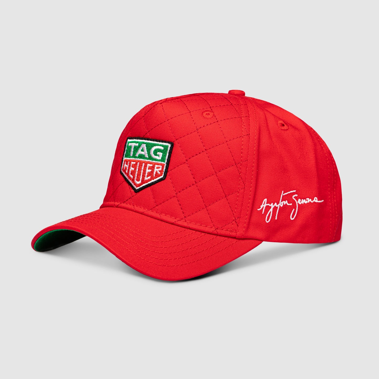 Ayrton Senna Official Premium Tag Heuer Quilted Cotton Red Cap