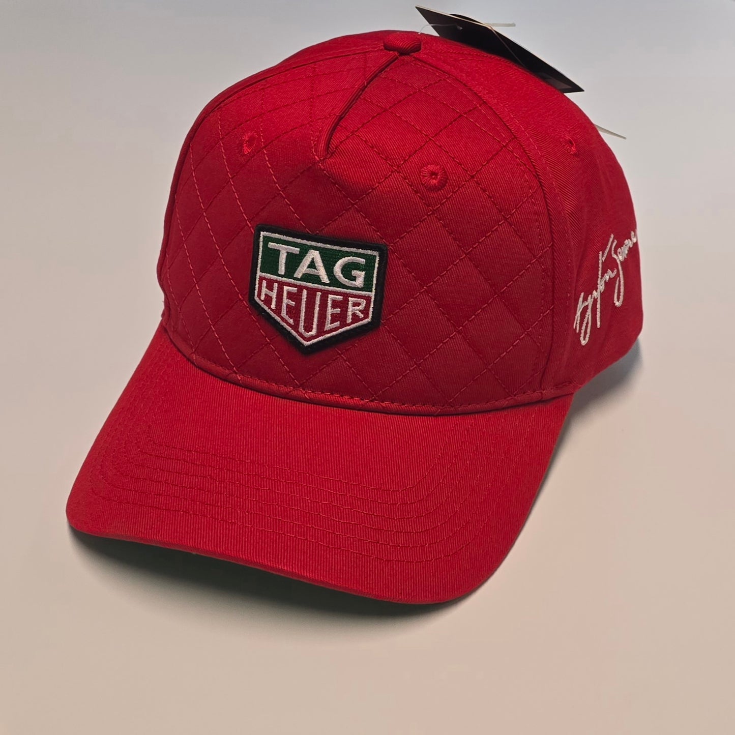 Ayrton Senna Official Premium Tag Heuer Quilted Cotton Red Cap