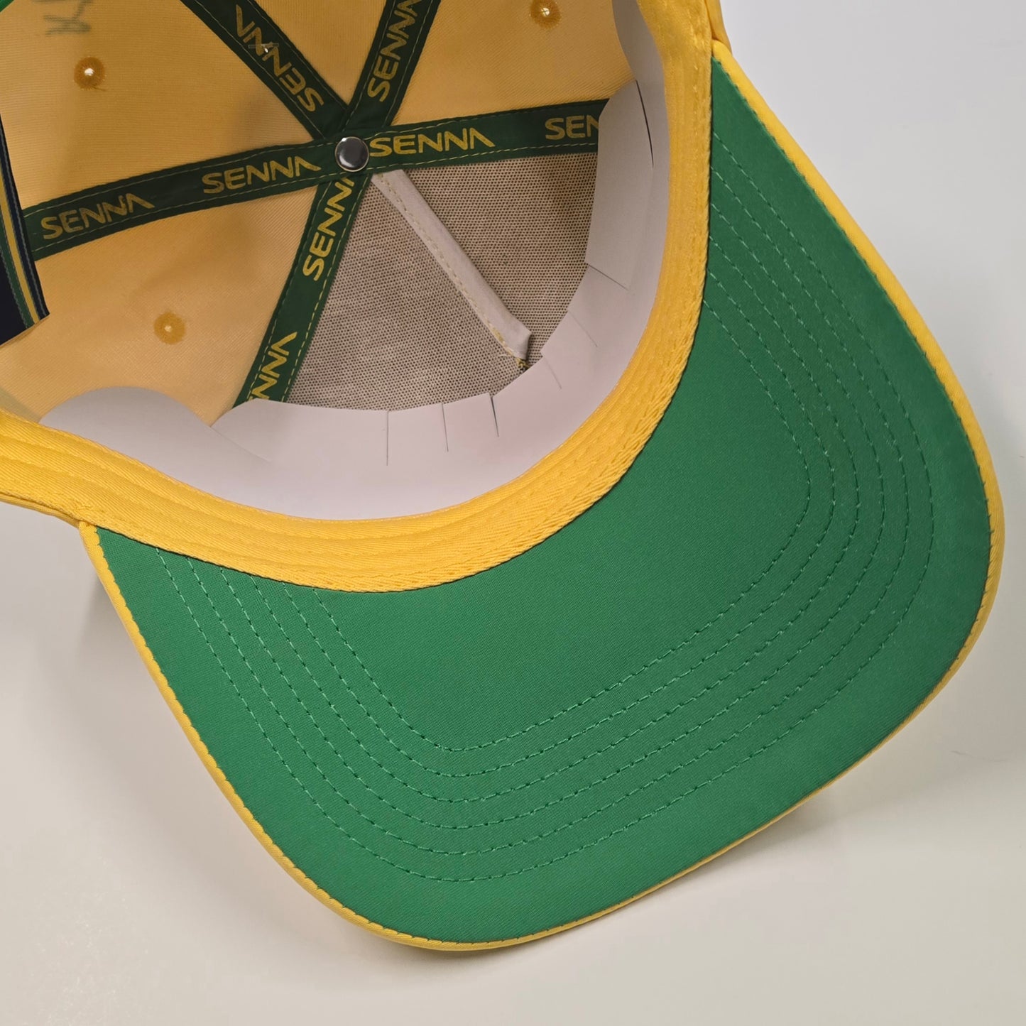 Ayrton Senna Official Debossed Premium Brazil Yellow Cap