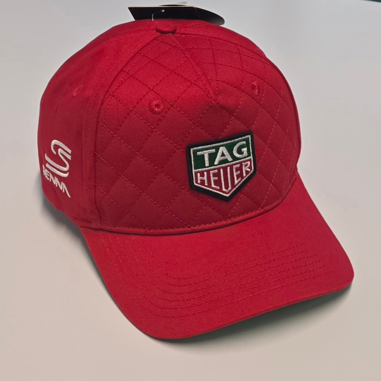 Ayrton Senna Official Premium Tag Heuer Quilted Cotton Red Cap