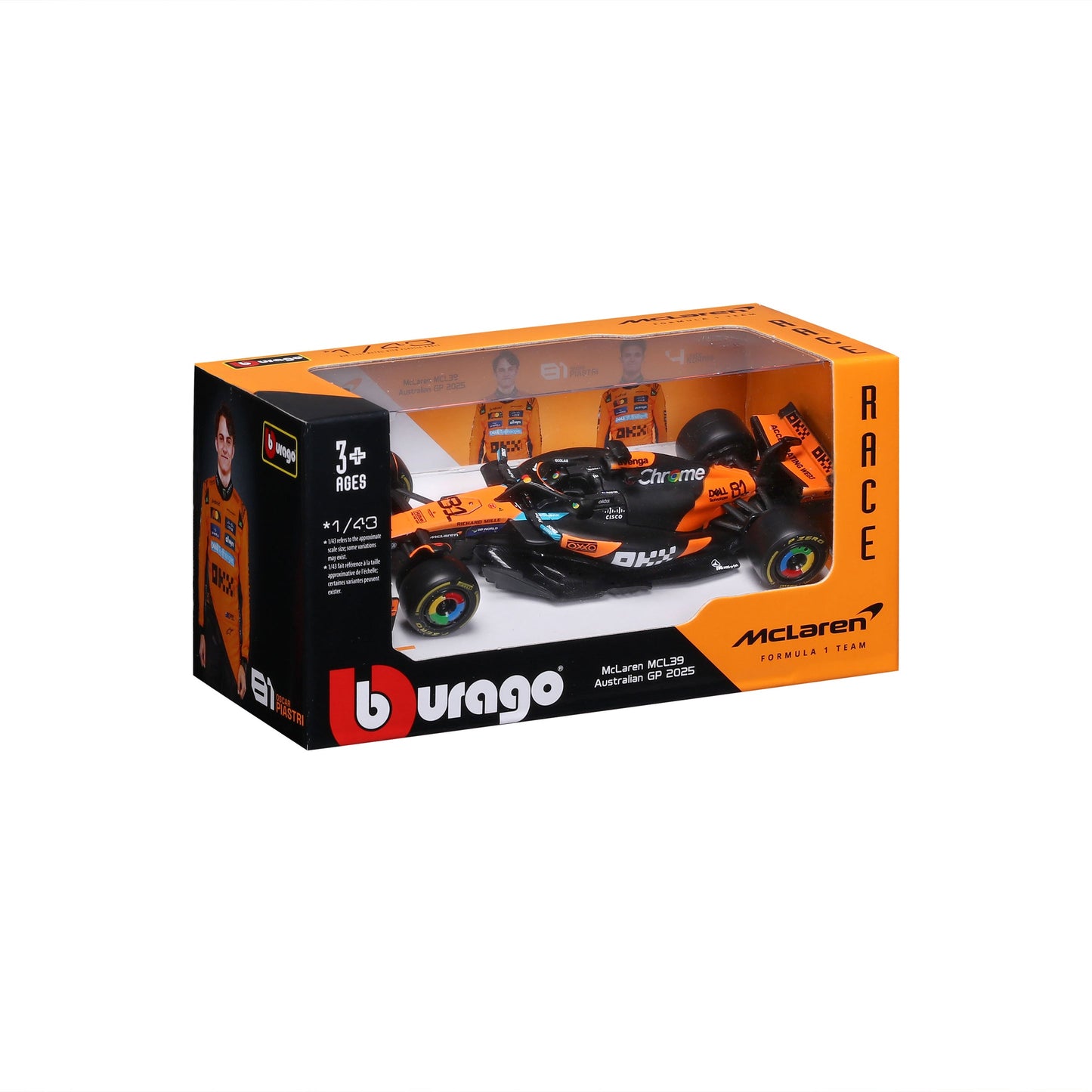 McLaren MCL39 2025 Piastri 1:43 Burago Diecast Model Car