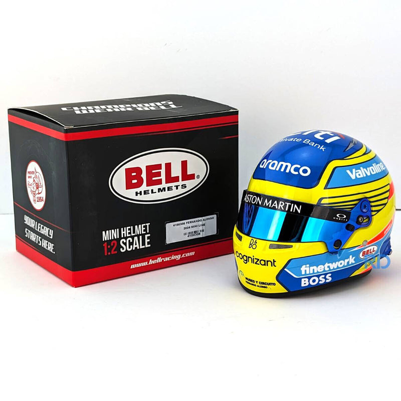 Fernando Alonso Aston Martin 2024 F1 1:2 Scale Replica Helmet by Bell