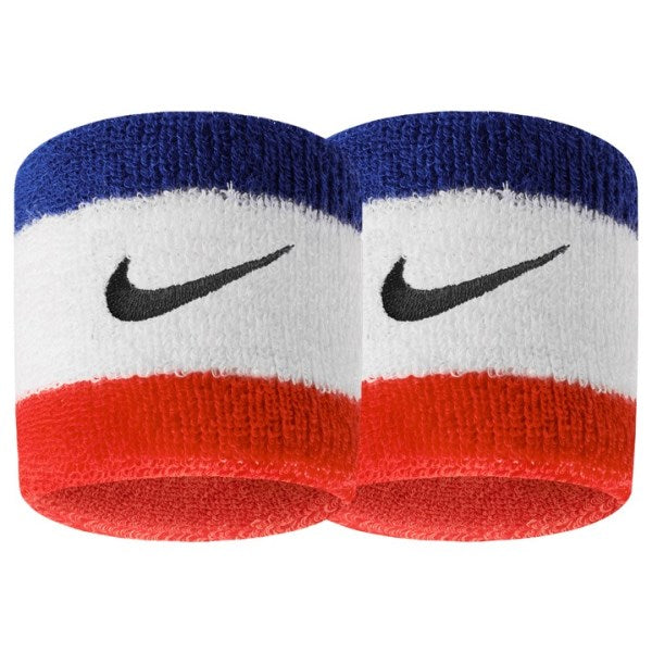 Nike Swoosh Sports Wristbands Cotton Nylon Red / White / Blue-Wristbands-Easy Bay