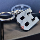 Bugatti Authentic Blue EB Logo Metal Keyring Keychain
