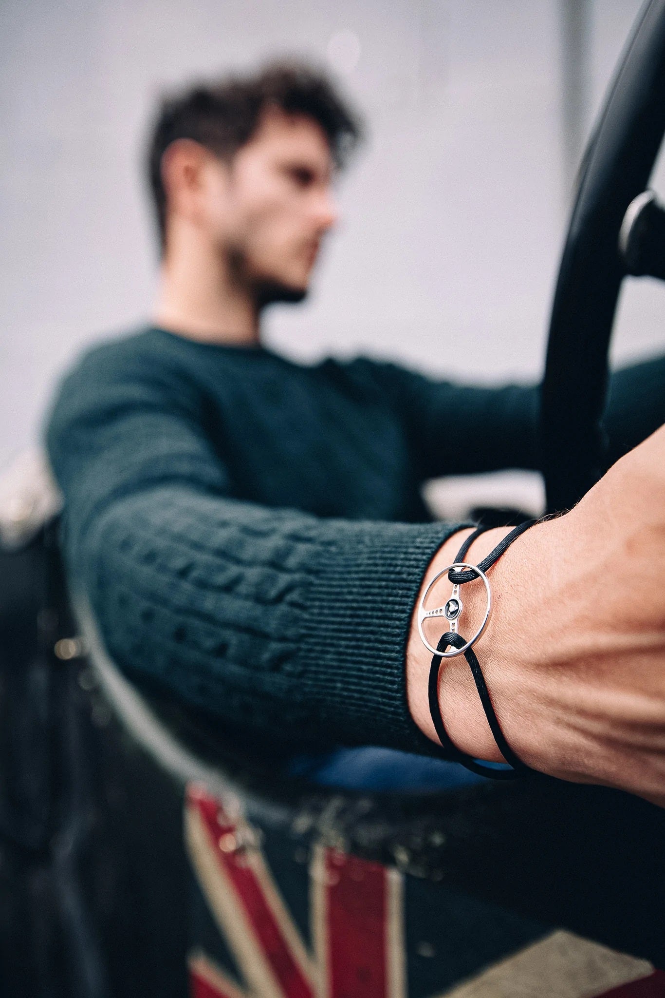 Revival Retro Silver Steering Wheel Bracelet by The Mechanists - Trackside Gear Australia