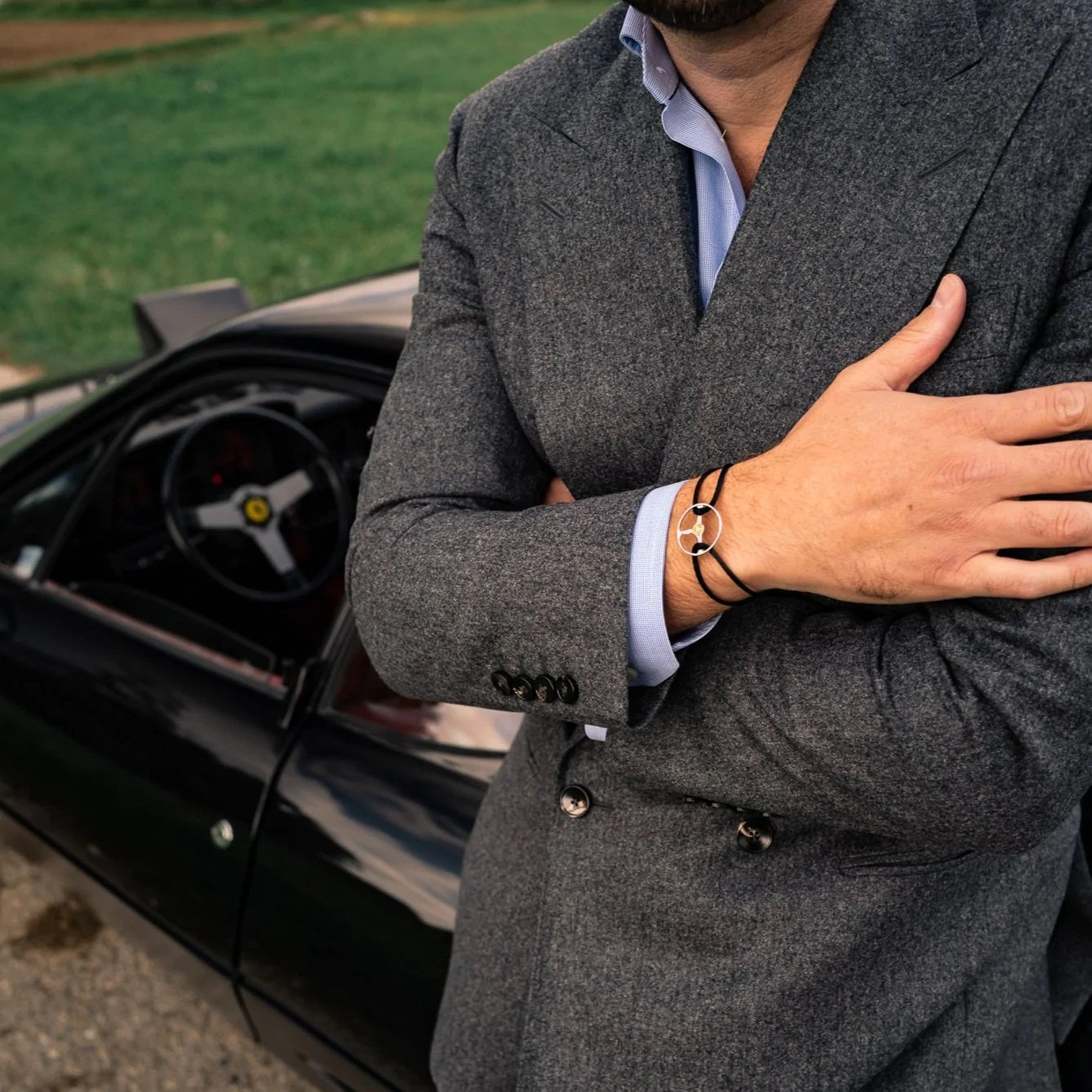Grand Tourer Silver Steering Wheel Bracelet by The Mechanists - Trackside Gear Australia