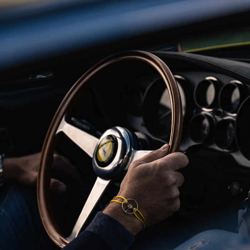 Grand Tourer Silver Steering Wheel Bracelet by The Mechanists - Trackside Gear Australia
