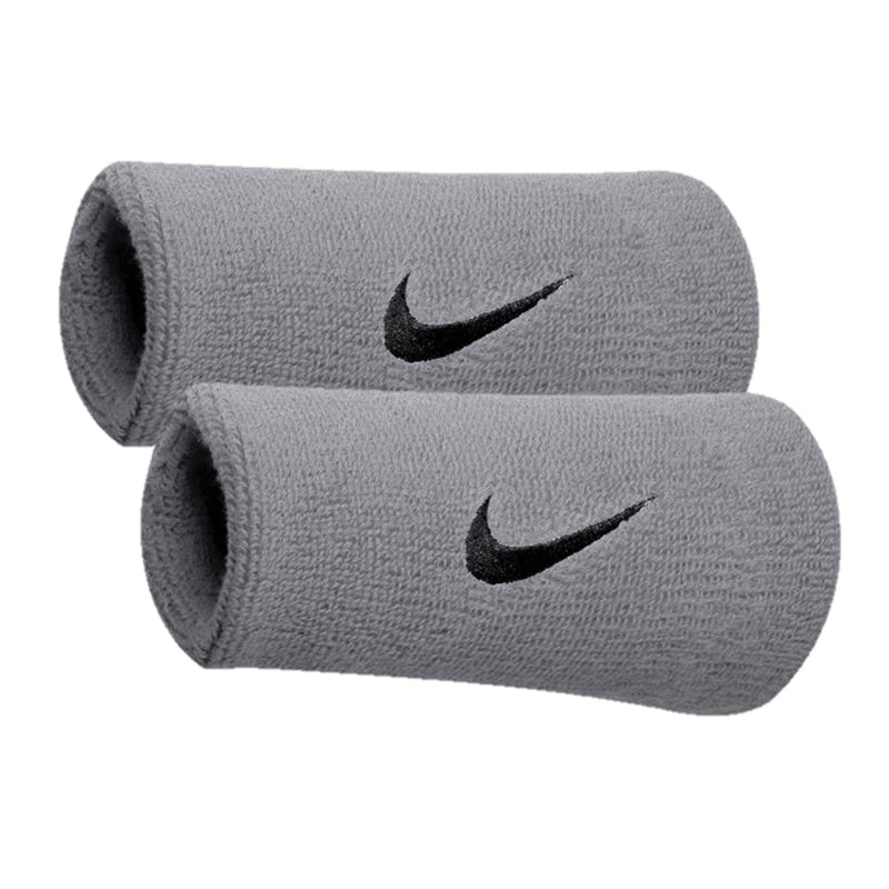 Nike Swoosh Doublewide Wristband Silver Gray