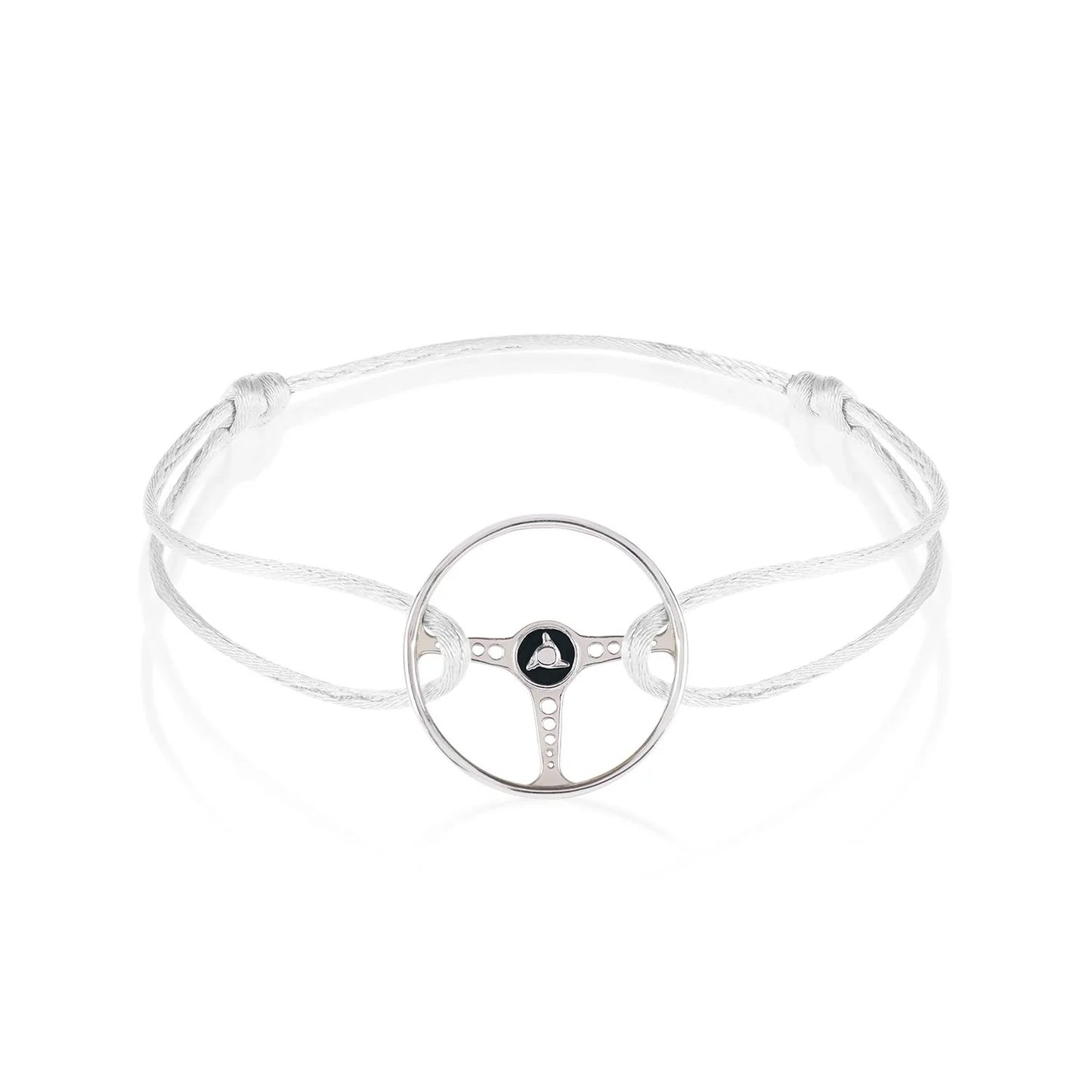 Revival Retro Silver Steering Wheel Bracelet by The Mechanists - Trackside Gear Australia