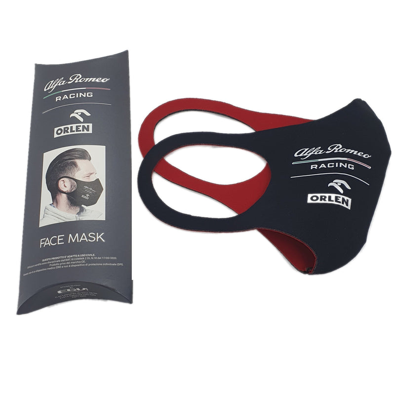 Alfa Romeo Racing Official Face Mask 3 Layer Made in Italy - Trackside Gear Australia