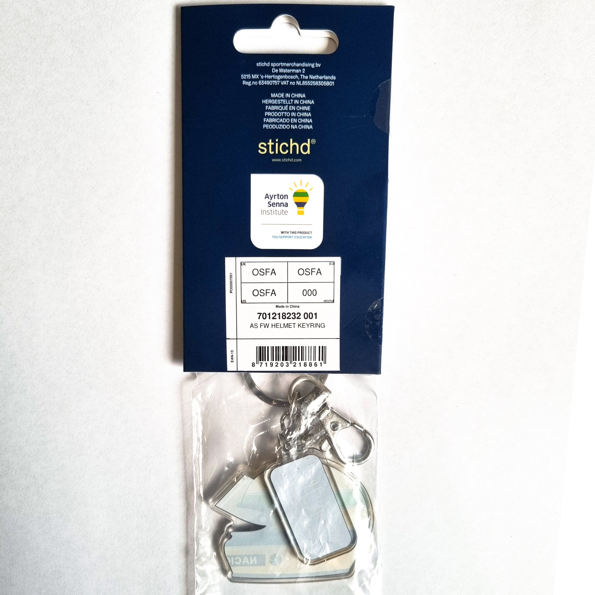 Ayrton Senna Official Keyring Helmet and Signature - Trackside Gear Australia