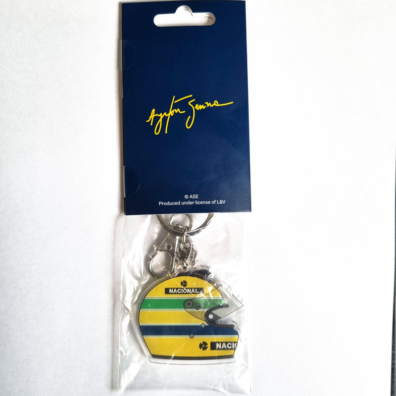 Ayrton Senna Official Keyring Helmet and Signature - Trackside Gear Australia