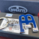 Bugatti Authentic Blue EB Logo Metal Keyring Keychain