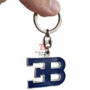 Bugatti Authentic Blue EB Logo Metal Keyring Keychain