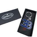 Bugatti Authentic Blue EB Logo Metal Keyring Keychain