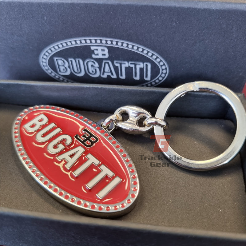 Bugatti Authentic Red Logo Metal Keyring Keychain