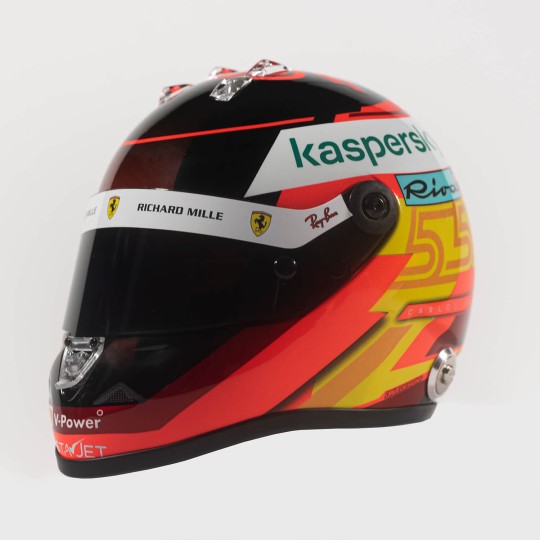Carlos Sainz Ferrari 2021 F1 1:2 Scale Replica Helmet by Schuberth - Trackside Gear Australia