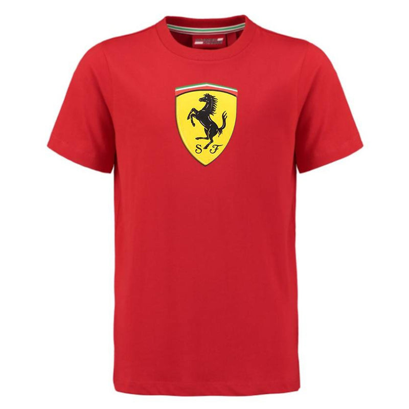 Ferrari Kids Official Logo T-Shirt - Kid's Red Cotton Tee - Trackside Gear Australia