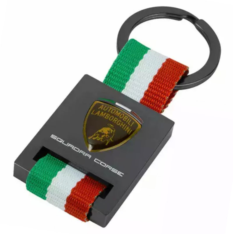 Lamborghini Official Squadra Corse Italian Flag Keyring