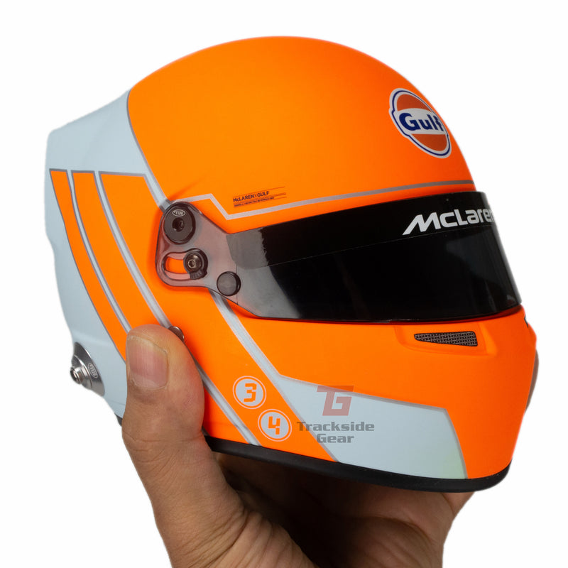 McLaren Gulf 2021 Monaco F1 1:2 Scale Replica Helmet by Bell - Trackside Gear Australia